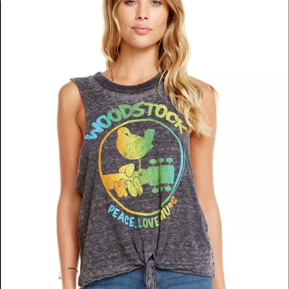 Chaser Woodstock festival tank NWT burnout Medium